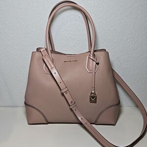 Michael Kors Mercer Gallery Medium Grained Leather Tote Blush Nude